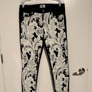PAIGE Skinny Jeans – Black & White Baroque Print | Size 32